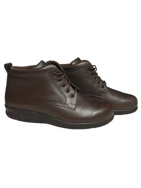 SAS Gretchen Brown Leather Lace Up Ankle Boots Comfort Shoes 9W
